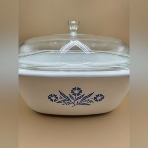 Vintage Blue Cornflower 4 Qt Corning Ware Casserole Dish With Lid